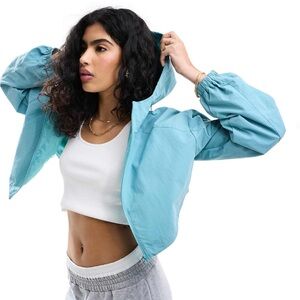 ASOS DESIGN cropped hooded rain jacket